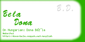 bela dona business card